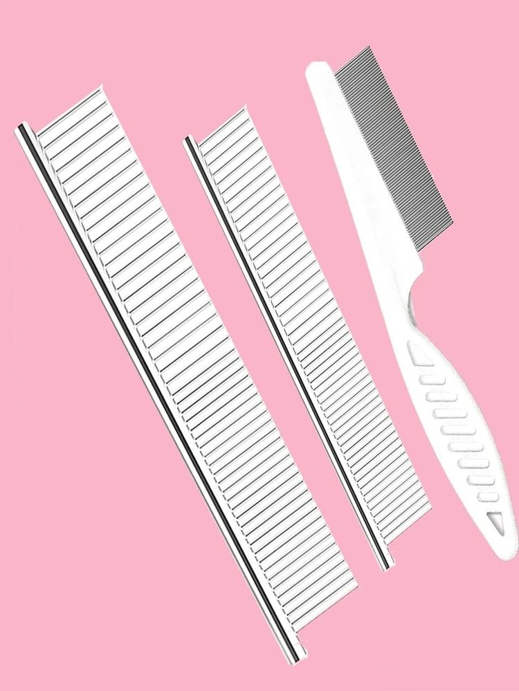 3pcs Plain Pet Hair Comb Set | SHEIN