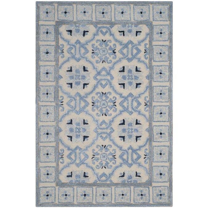 Safavieh Bella Tide 4 x 6 Ivory/Blue Indoor Abstract Handcrafted Area Rug Lowes.com | Lowe's