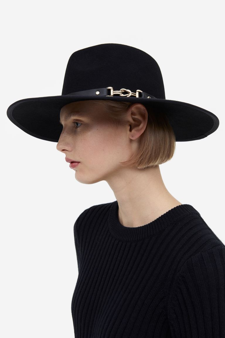 Felted Wool Hat - Black - Ladies | H&M US | H&M (US + CA)