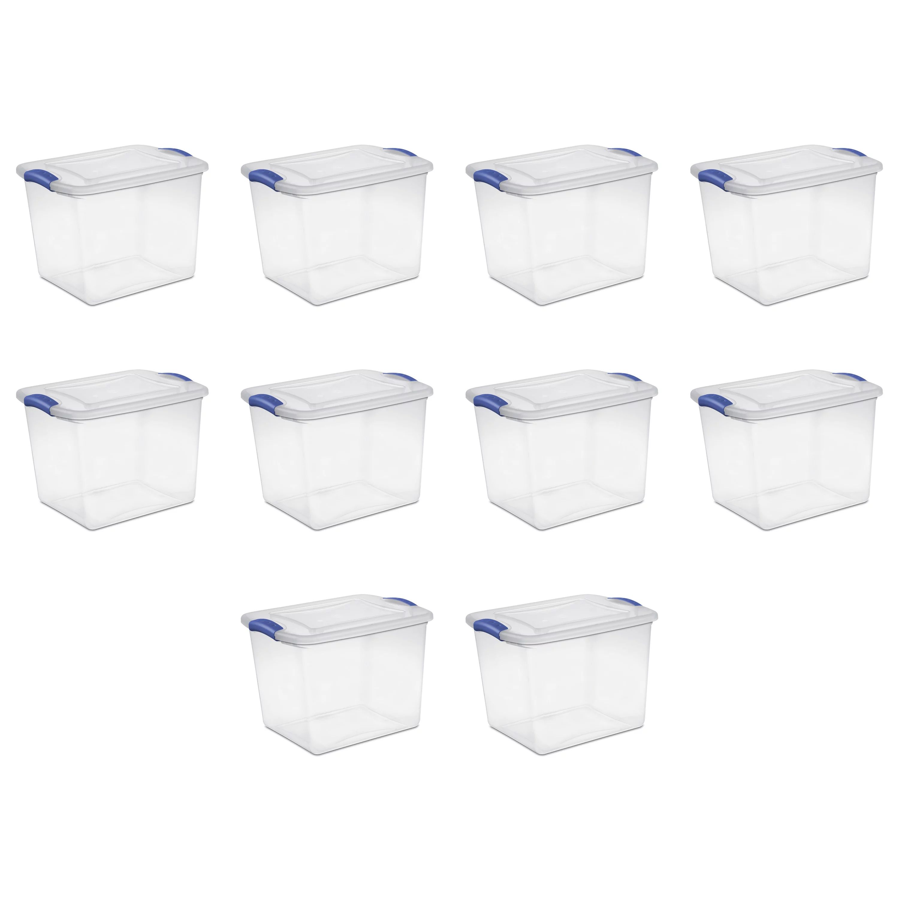 Sterilite 27 Qt. Latch Box Plastic, Stadium Blue, Set of 10 | Walmart (US)