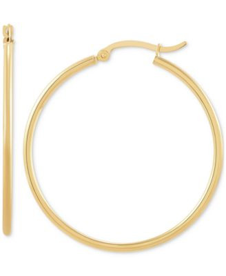 14k Gold Hoop Earrings, 40mm - Yellow Gold | Macy's