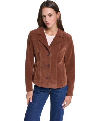 Levi's Women's Fitted Faux Suede Blazer - Navy | Macy's