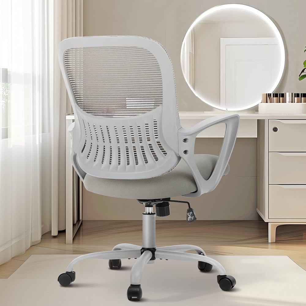 Sweetcrispy Office Computer Desk Managerial Executive Chair, Ergonomic Mid-Back Mesh Rolling Work... | Amazon (US)