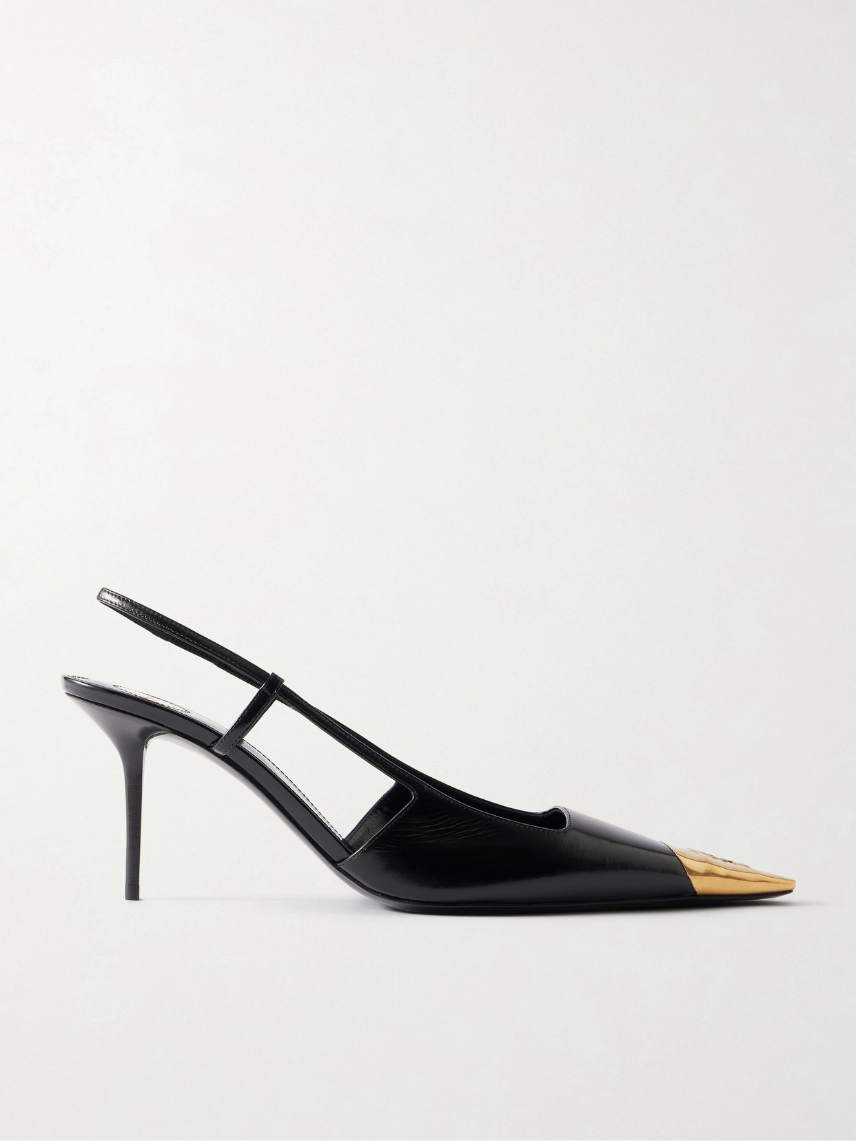 SAINT LAURENT - Jeanne Embellished Leather Slingback Pumps - Black | NET-A-PORTER (UK & EU)