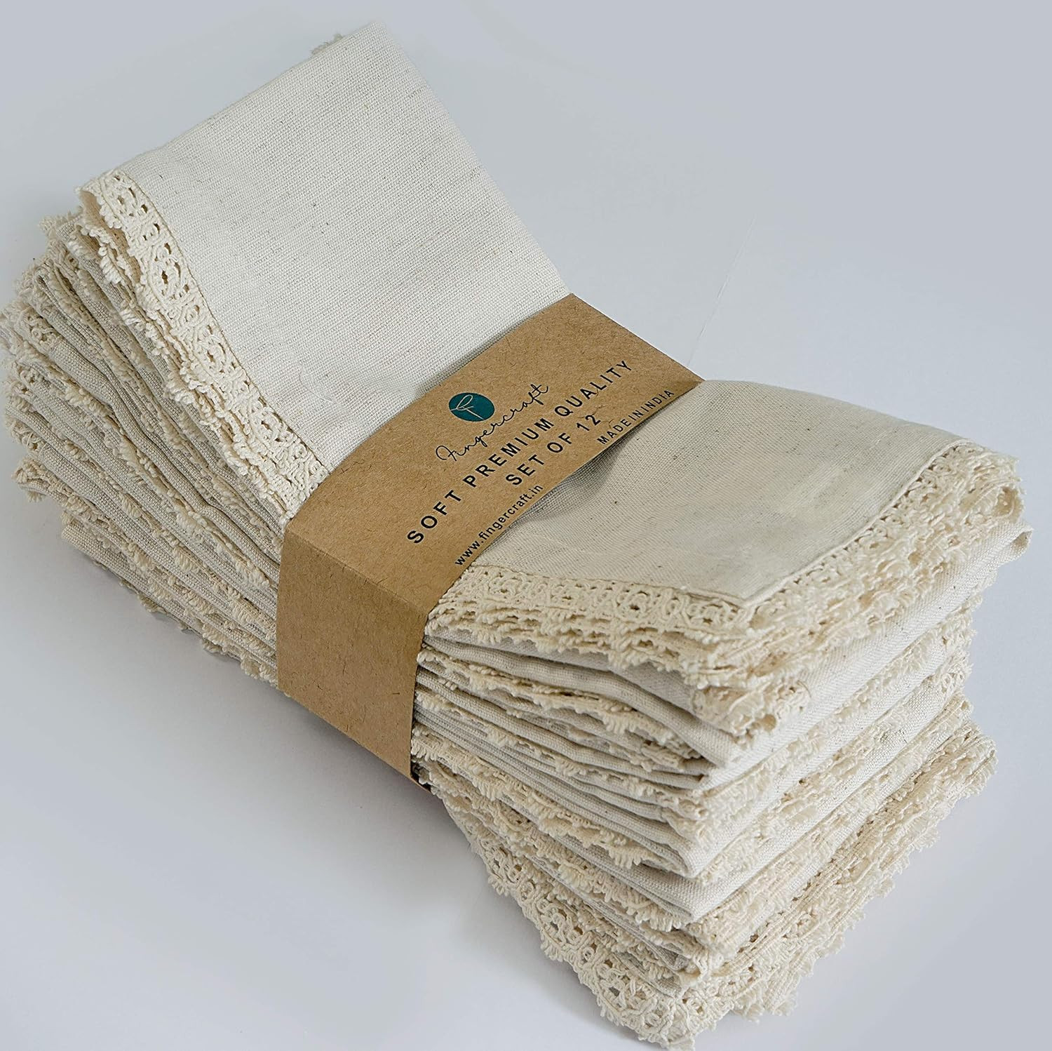 FINGERCRAFT Dinner Cloth Napkin Cotton Linen 12 Pack Vintage Rustic Premium Quality Mitered Corne... | Amazon (US)