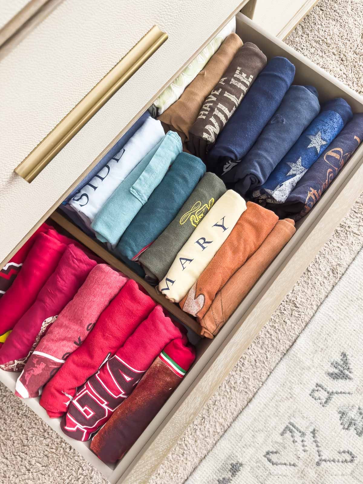 It only takes a few key items and methods to organize all of your dresser drawers and to keep them organized. Cell organizer boxes are perfect for holding socks, under garments and more. I also use drawer dividers to separate larger items that I fold and roll to a precise fit in the dresser drawers. wide dresser bedroom organization home organization dresser drawer organization home storage #LTKStyleTip 

#LTKHome #LTKFindsUnder50