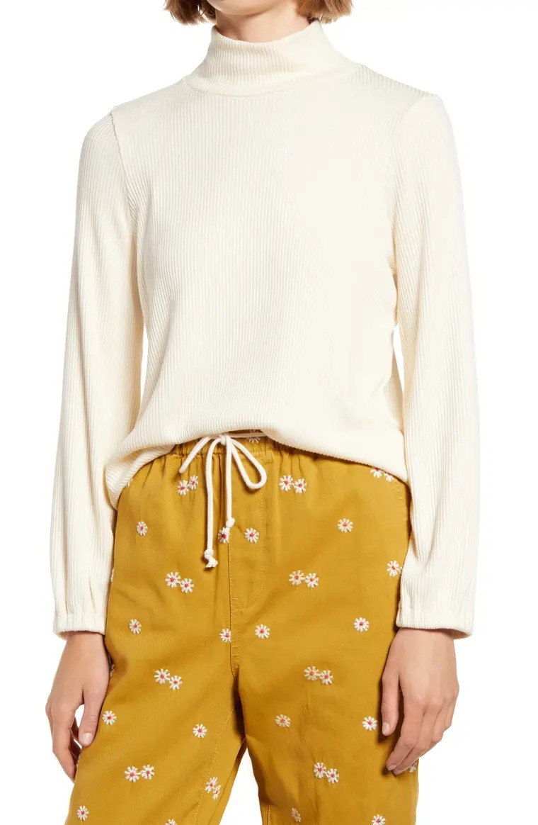 Mock Neck Bubble-Sleeve Top | Nordstrom