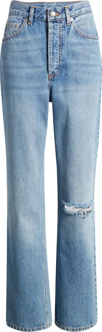 Topshop Kort Ripped Straight Leg Jeans | Nordstrom | Nordstrom