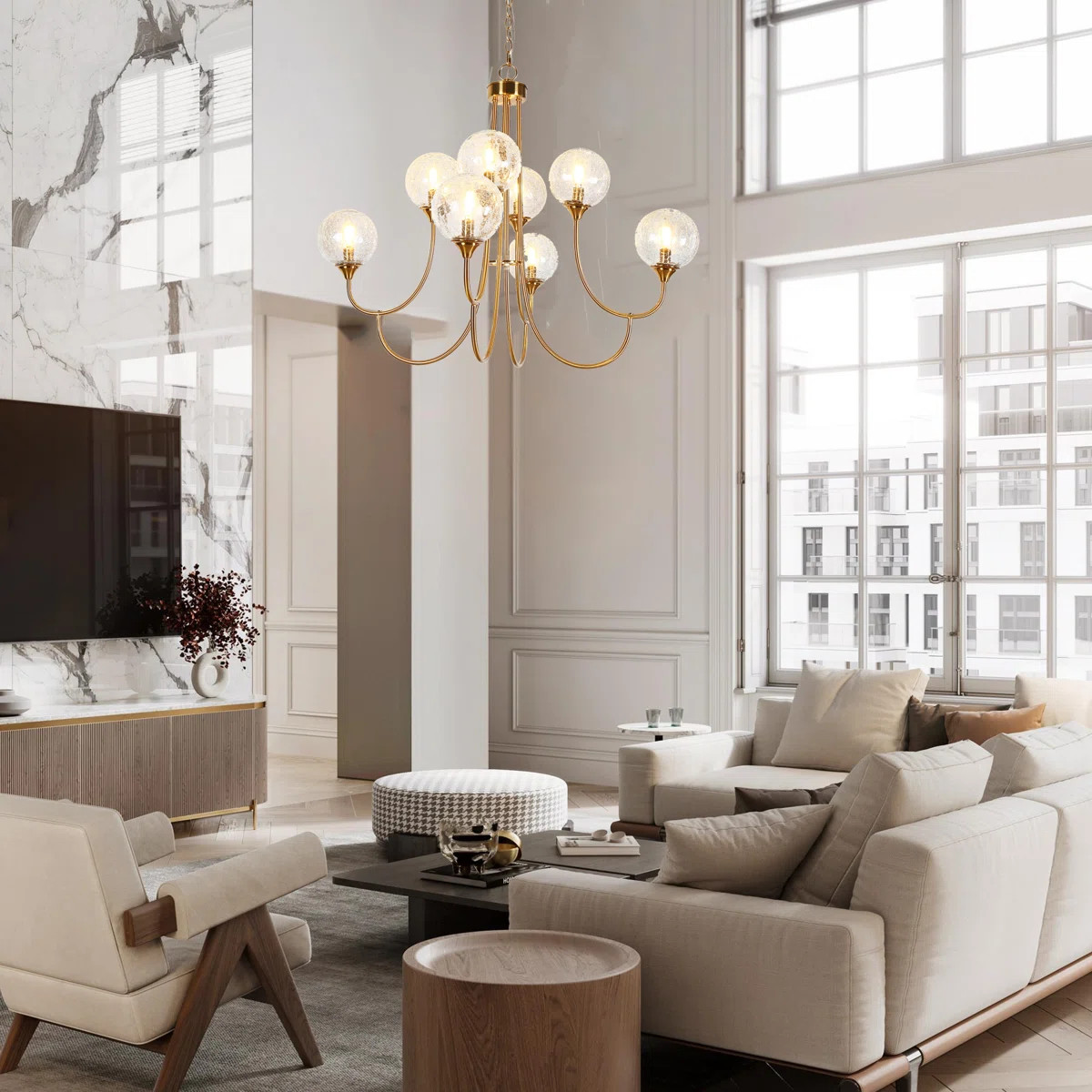 Jenavicia 8- Light 36.6'' W Large Dimmable Classic/ Traditional Dining Room Chandelier ETL Certif... | Wayfair North America
