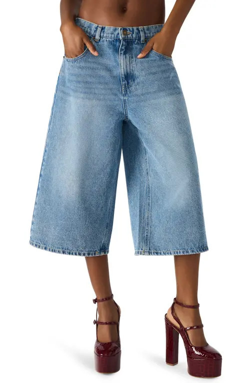 Steve Madden Brea Low Rise Longline Bermuda Denim Shorts in Forever Blue at Nordstrom, Size 29 | Nordstrom