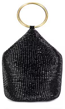 olga berg Ellie Crystal Mesh Ring Handle Bag in Black from Revolve.com | Revolve Clothing (Global)