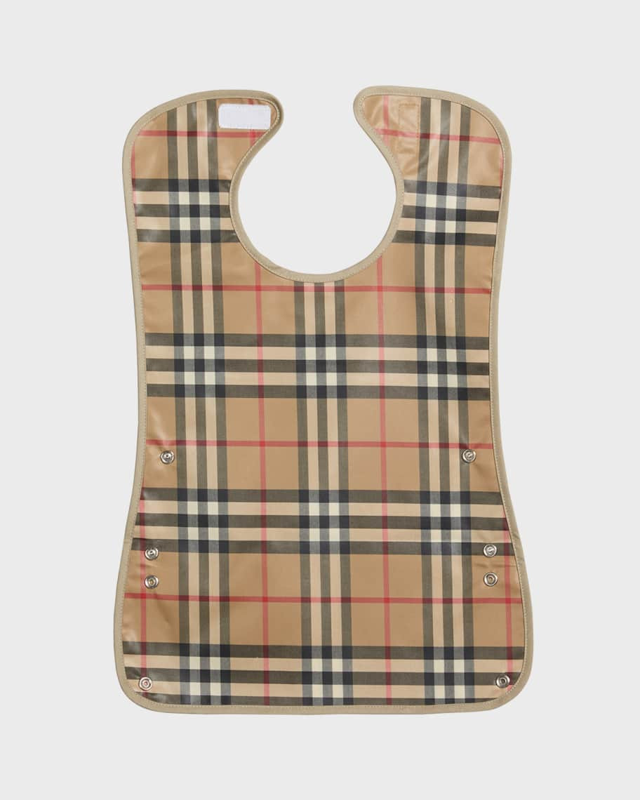 Burberry Vintage Check & Icon Striped Baby Bib | Neiman Marcus