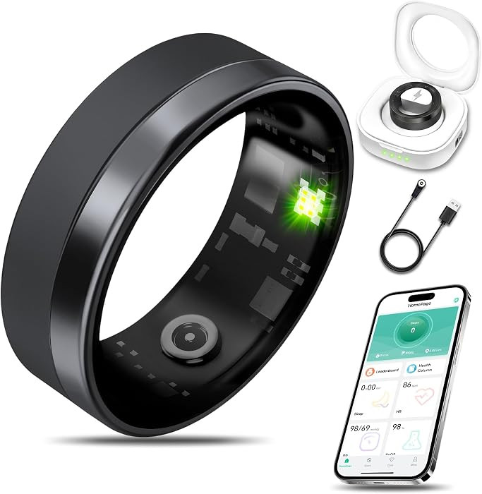 Smart Health Ring Fitness Tracker for Men Women, Sleep, Stress & Activity Monitoring, IP68 Waterp... | Amazon (US)