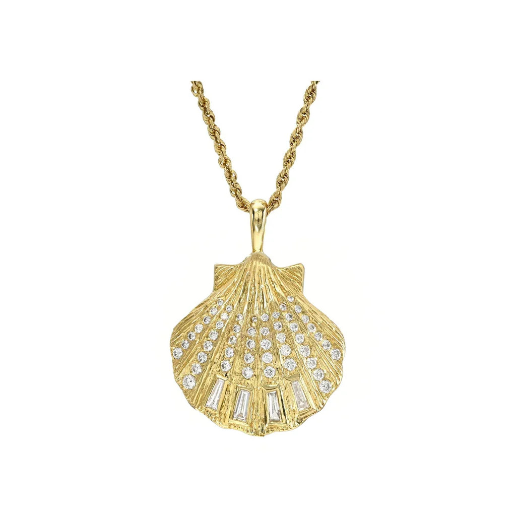 Diamond & Pearl Shell Pendant | Logan Hollowell