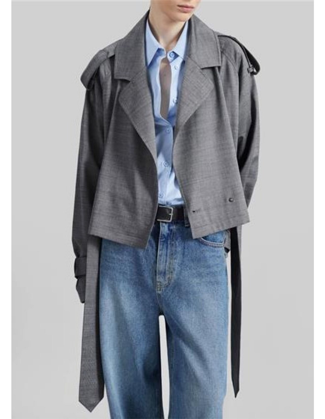 SIMONA CROPPED SATIN TRENCH COAT | David Jones (Australia & New Zealand)