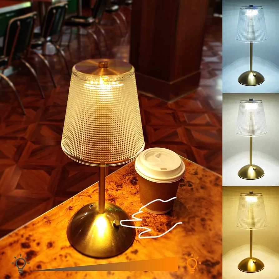 Amingulry Cordless Table Lamp, Rechargeable Battery Operated Lamp, 3 Way Modes & Stepless Dimmabl... | Amazon (US)