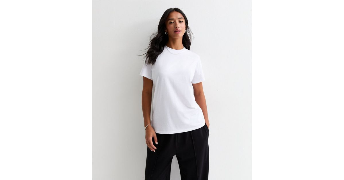 Petite White Stretch-Cotton T-Shirt
						
						Add to Saved Items
						Remove from Saved Items | New Look (UK)