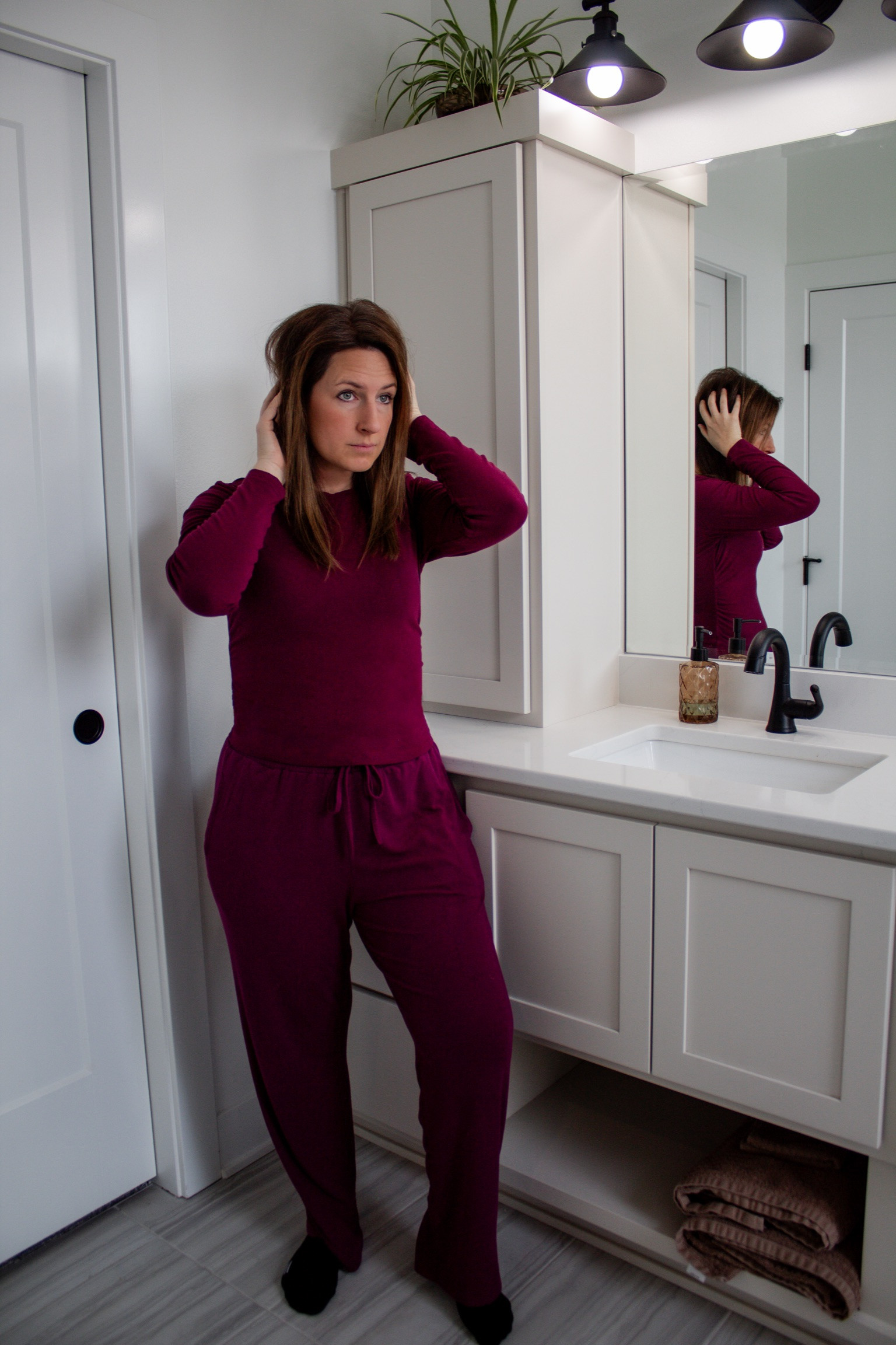 the best lounge sets! If you have a kid to get on the bus and you are usually in your pajamas when it comes, you need this set. I wear it as pajamas and I'm not ashamed to open the door to the public in the morning. 

 #LTKgrwm #LTKmomlife #LTKmorningroutine