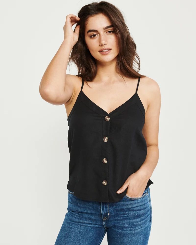 Womens Button-Up Cami | Womens Tops | Abercrombie.com | Abercrombie & Fitch US & UK