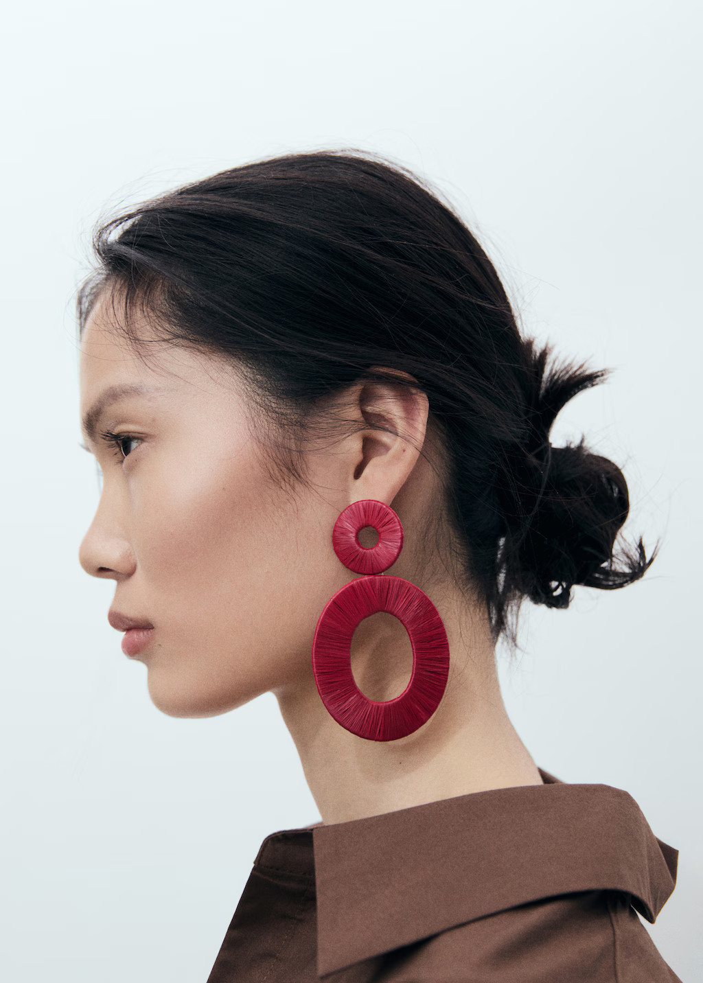 Natural fiber circular-design earrings - Women | MANGO USA | Mango (US/MX/AU)