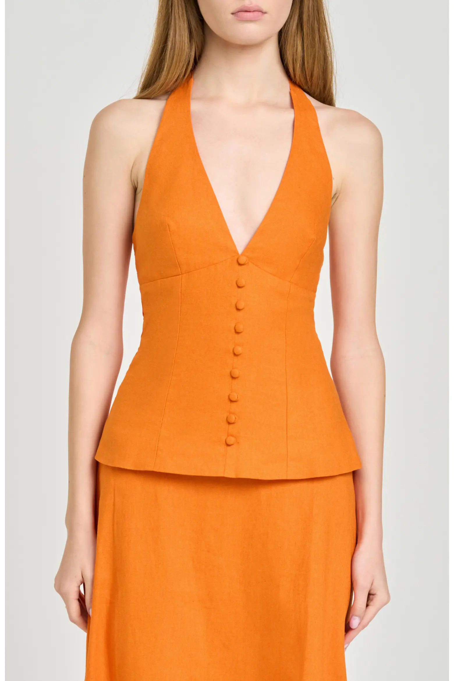 x Hannah Lovey Porter Capri Halter Neck Linen Blend Top (Nordstrom Exclusive) (Women) | Nordstrom | Nordstrom