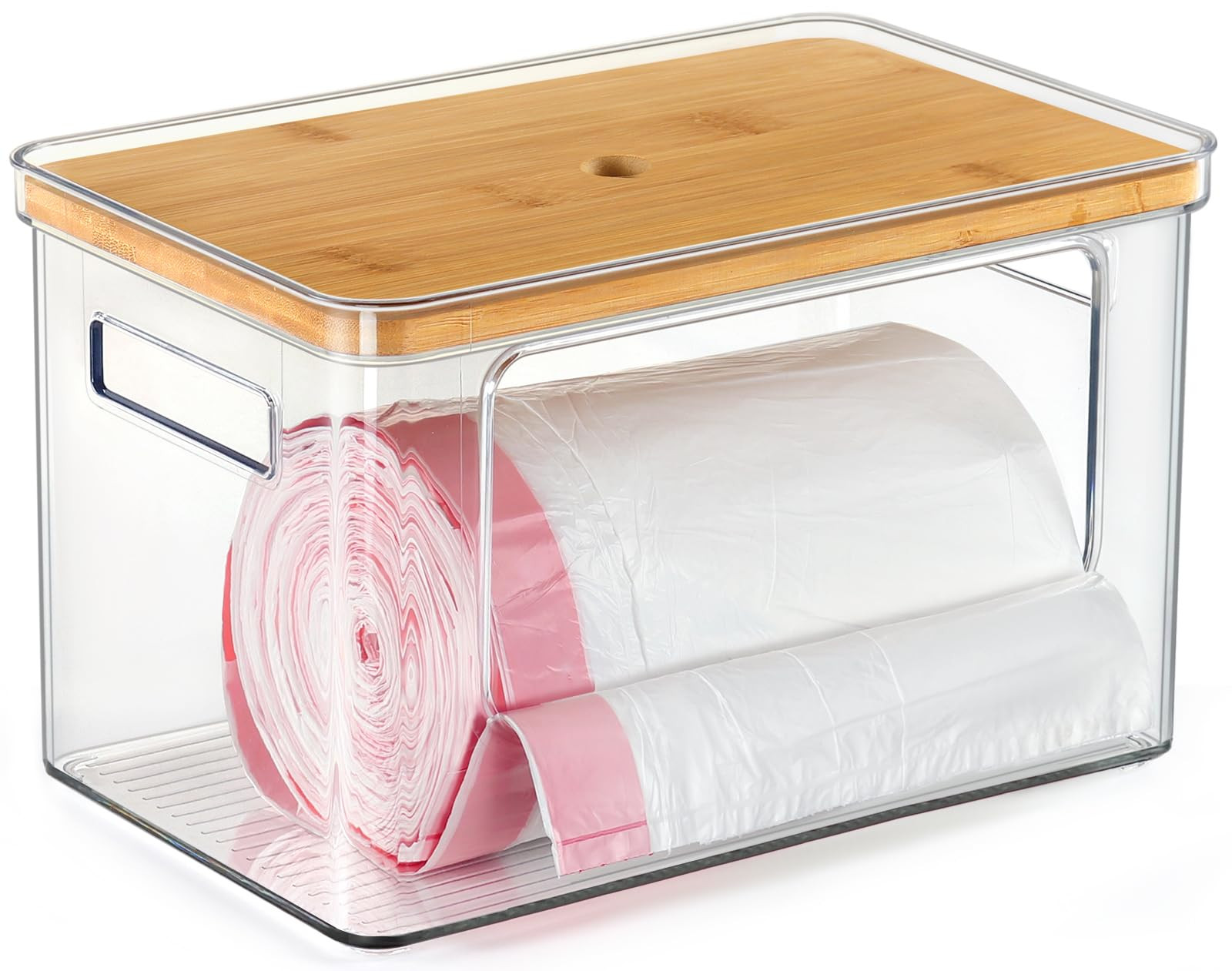 Hudgan Stackable Storage with Bamboo Top for Laundry Room Organization, Extra Large Trash Bag/Gar... | Amazon (US)
