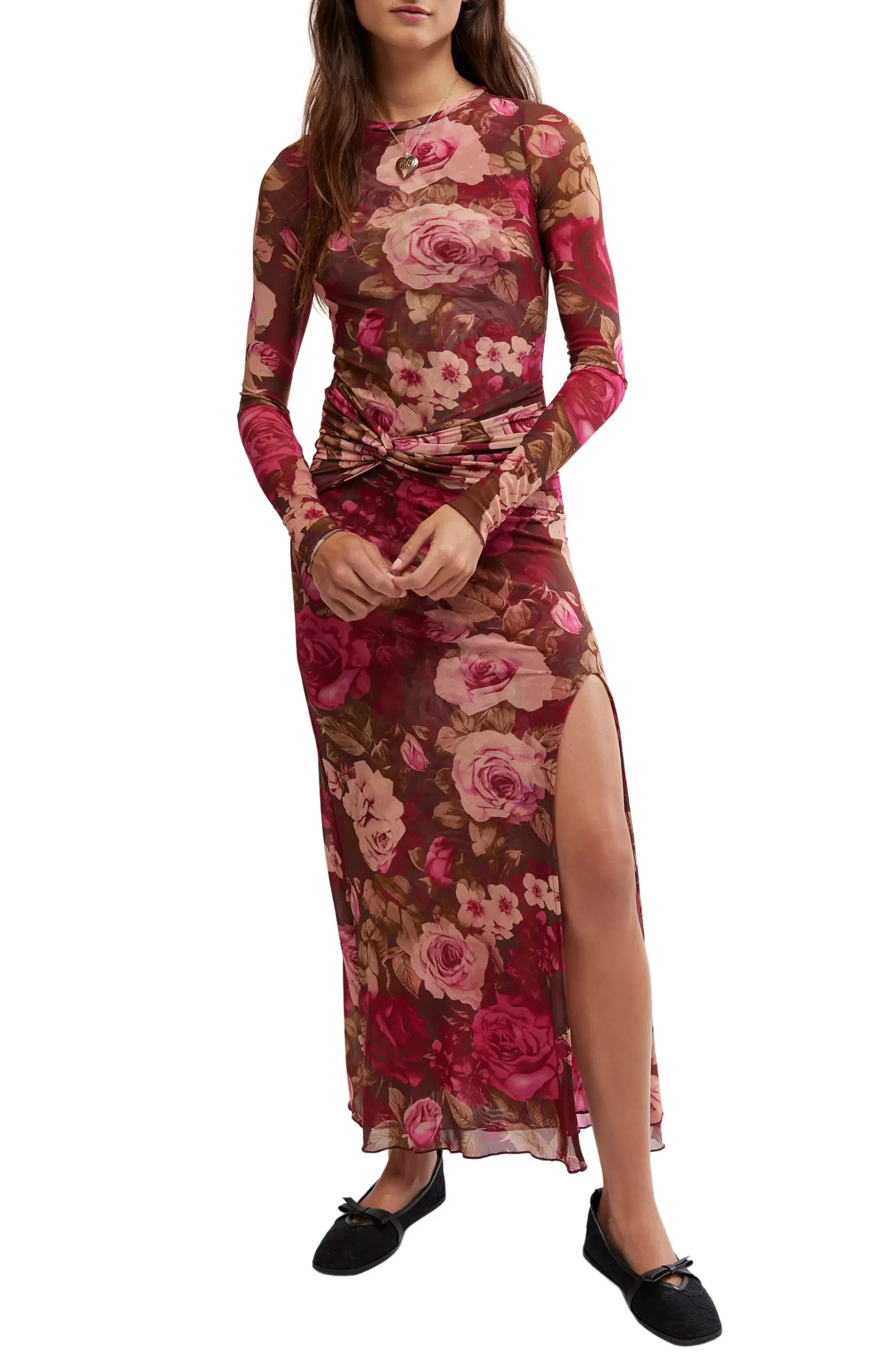 Free People Gianni Long Sleeve Stretch Mesh Body-Con Dress | Nordstromrack | Nordstrom Rack