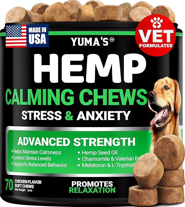 Advanced Calming Chews for Dogs - Hemp Dog Calming Chews - Anxiety Relief Treats with Melatonin, ... | Amazon (US)