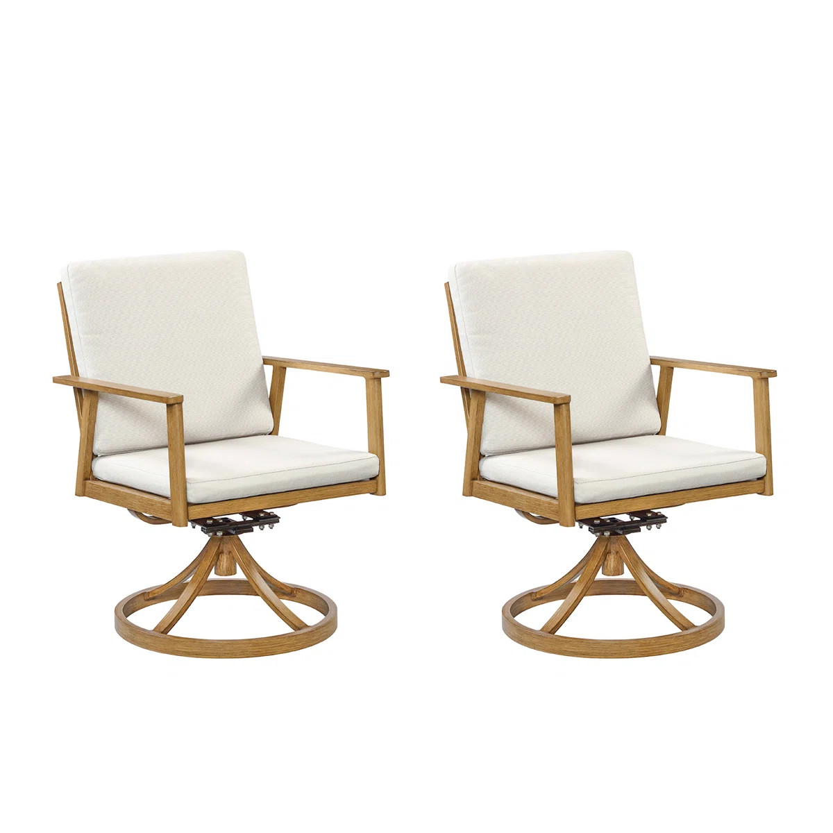 SeeHill 2-Piece Aluminum Swivel Dining Chairs, Modern Outdoor Patio Chairs with 2.4" Cushion, 360... | Wayfair North America