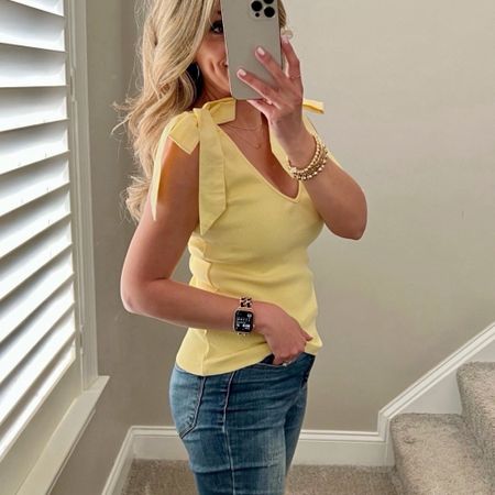 Summer top, shoulder tie top available in 8 colors! Casual work outfit 

#LTKWorkwear #LTKOver40 #LTKStyleTip