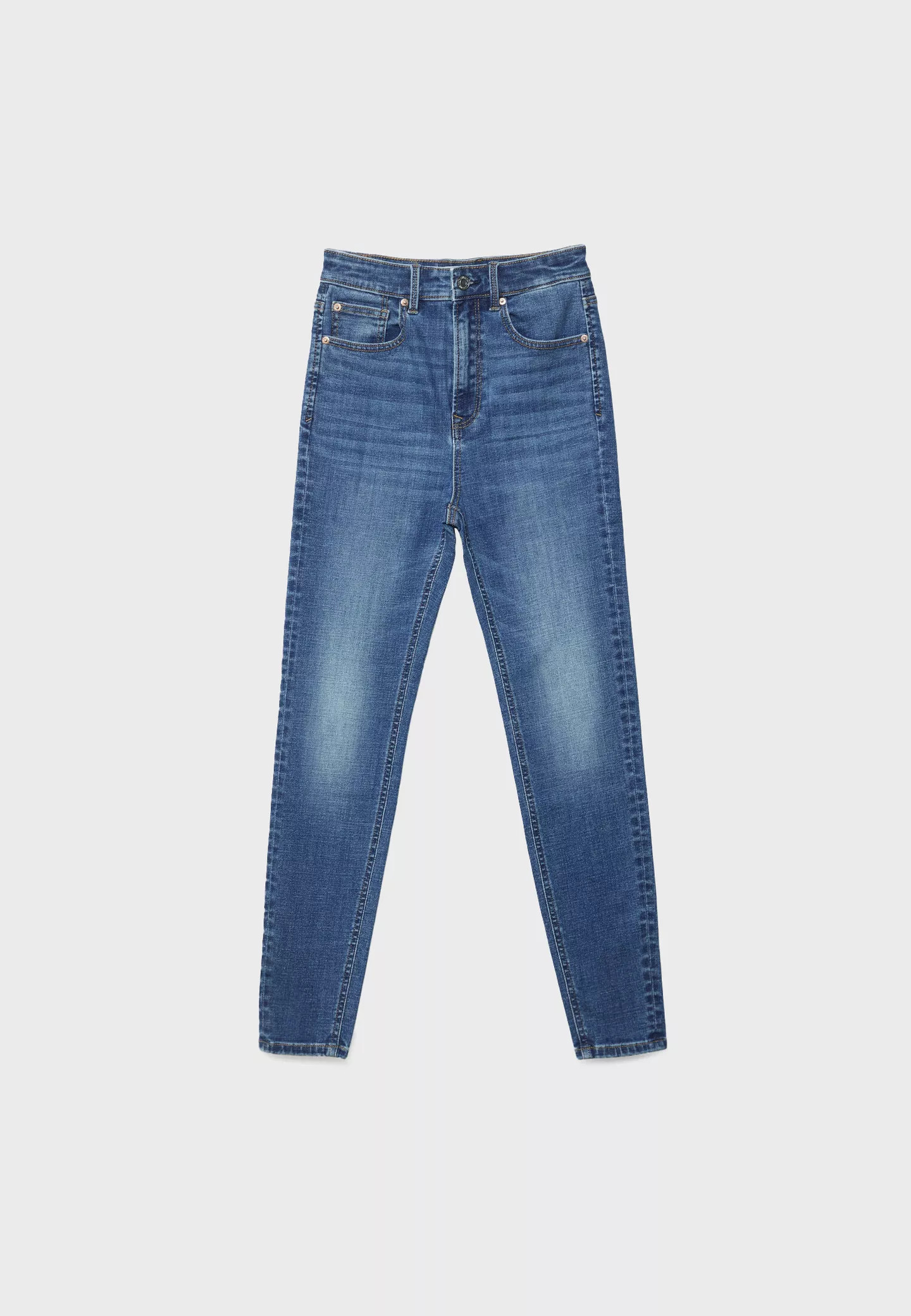 D09 Super high-waist skinny jeans | Stradivarius (UK)