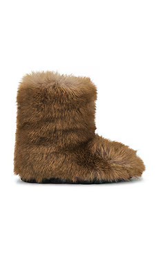 MSGM Fluffy Flat Boot in Natural from Revolve.com | Revolve Clothing (Global)