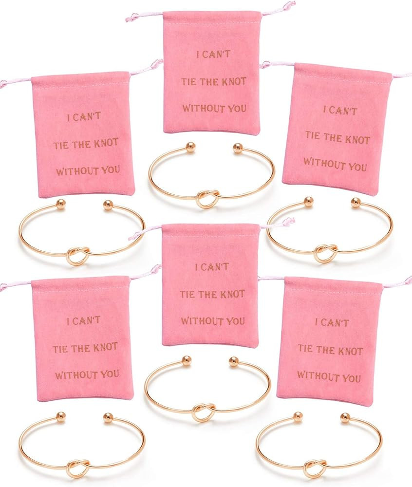 I Can't Tie The Knot Without You Bridesmaid Gift Cards Bridesmaid Bracelets Silver Tone- Set of 4... | Amazon (US)
