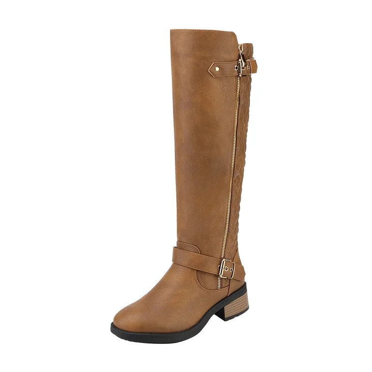 DREAM PAIRS Women's Wide Calf Comfortable Winter Knee High Riding Boots | Walmart (US)