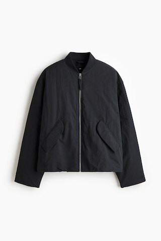 H & M - Loose Fit Nylon bomber jacket - Black | H&M (UK, MY, IN, SG, PH, TW, HK)