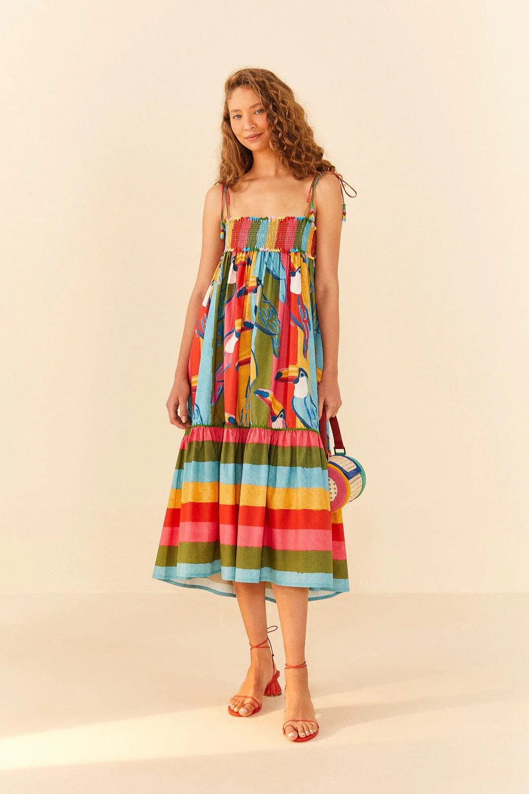 Wonderful Toucans Organic Cotton Midi Dress | FarmRio (US)