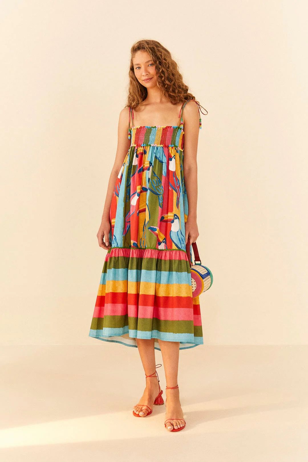 Wonderful Toucans Organic Cotton Midi Dress | FarmRio