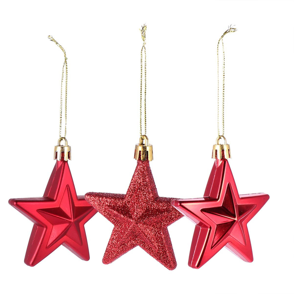 Hanging Ornaments- Glitter Stars Hanging Ornaments Shatterproof Craft for Holiday Party | Amazon (US)