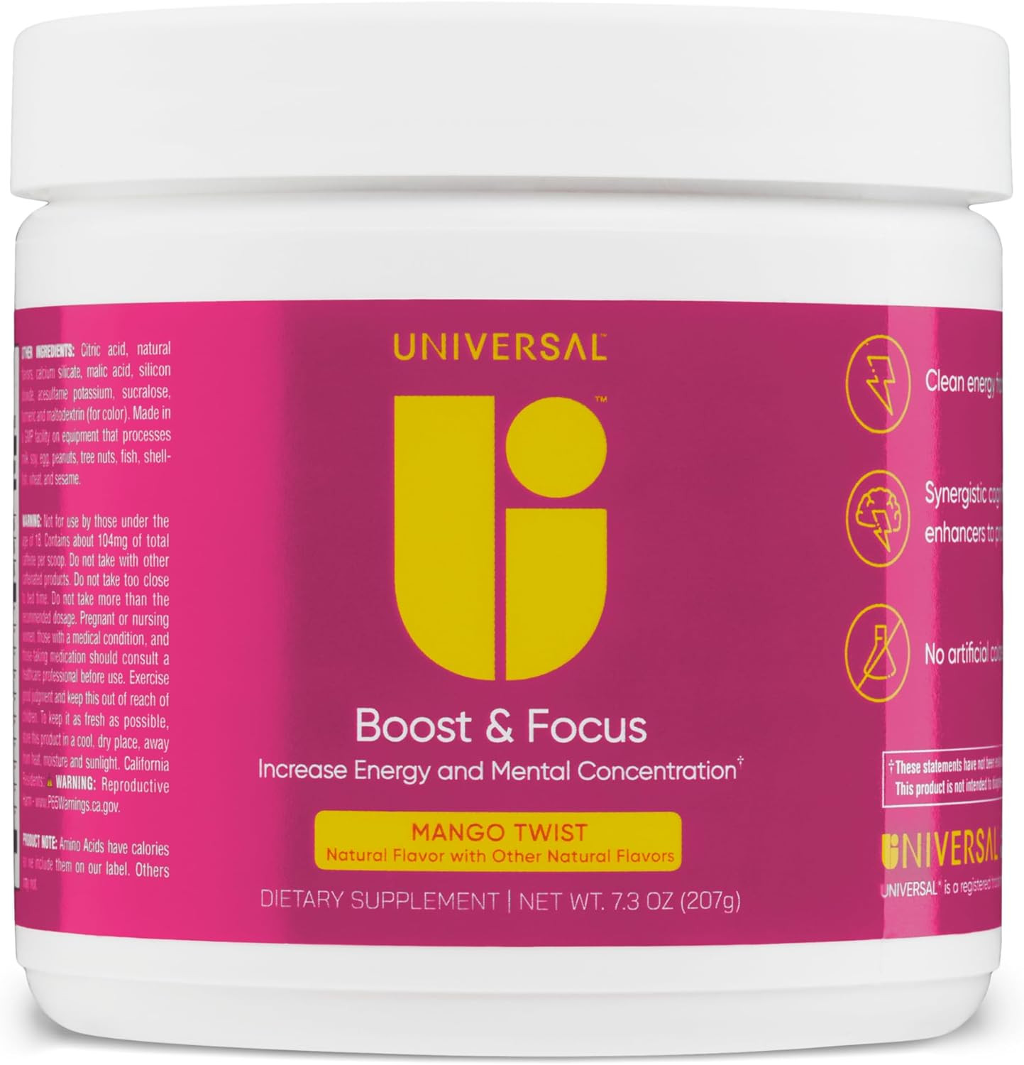 Universal U Boost & Focus Powder, Increase Energy and Cognitive Performance, Pre Workout, Custom ... | Amazon (US)