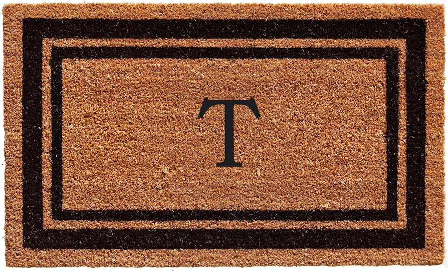 Calloway Mills 152963672T Black Border 36" x 72" Monogram Doormat Letter (T) | Amazon (US)