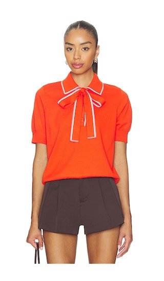 Jojoba Polo With Bow in Nectarine | Revolve Clothing (Global)
