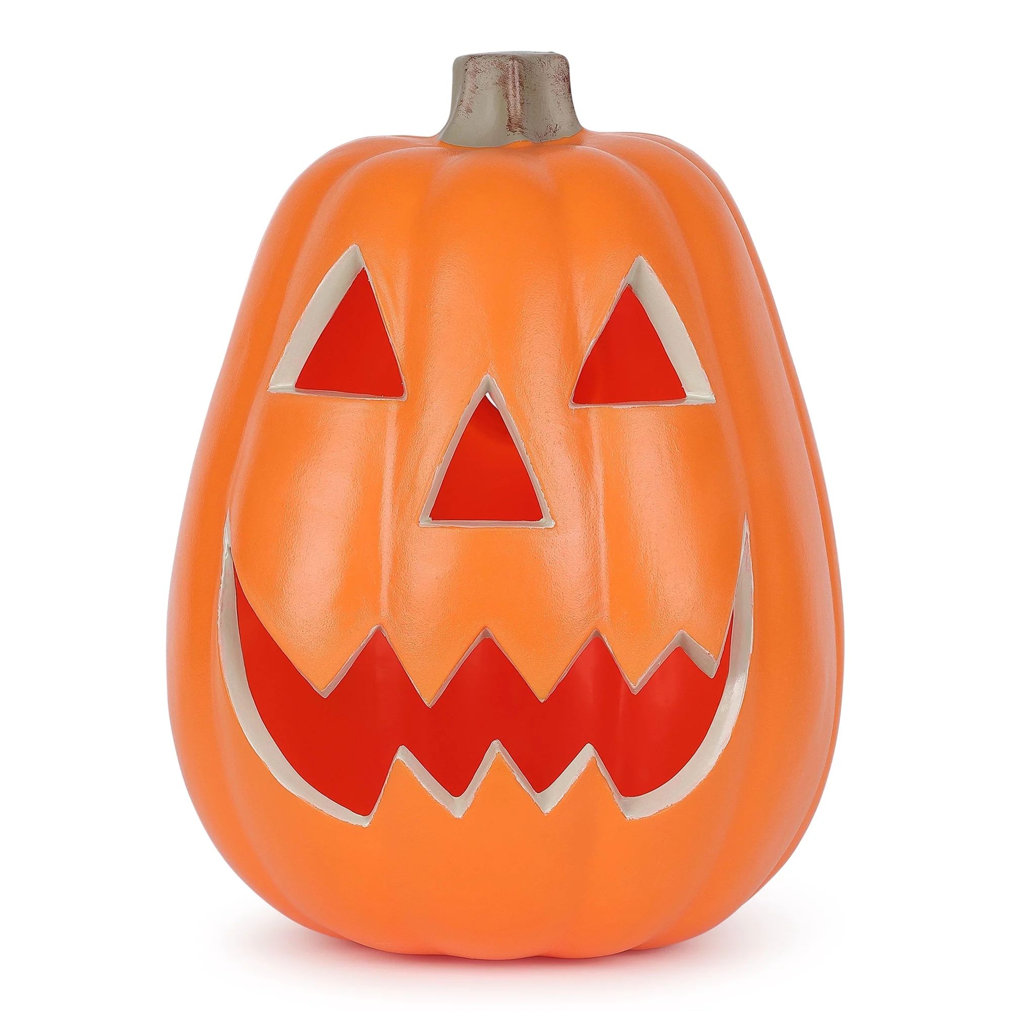 Halloween Light-Up Polypropylene Jack-O'-Lantern Decoration, Orange, 9 in x 9 in x 11 in, by Way ... | Walmart (US)