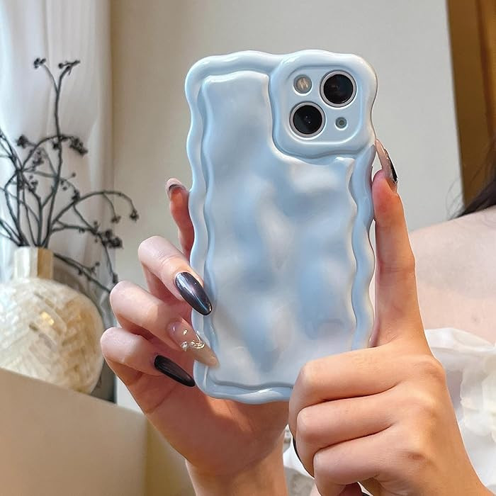 FABSPARK Case for iPhone 15 Pro Max,Cute 3D Solid Color Meteorite Bubble Water Ripple Curly Wavy ... | Amazon (US)