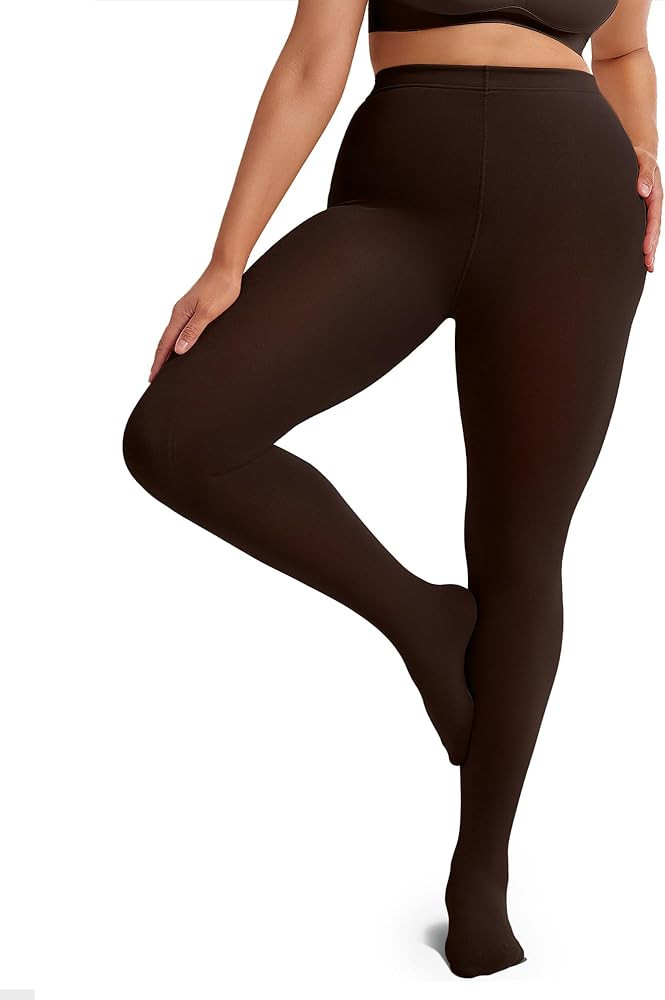 Vertvie Plus Size Fleece Lined Tights for Women Thermal Pantyhose Winter Warm Thick Tights High W... | Amazon (US)