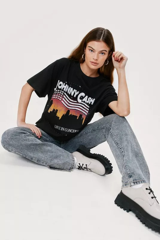 Johnny Cash Graphic Band T-Shirt | Nasty Gal (US)