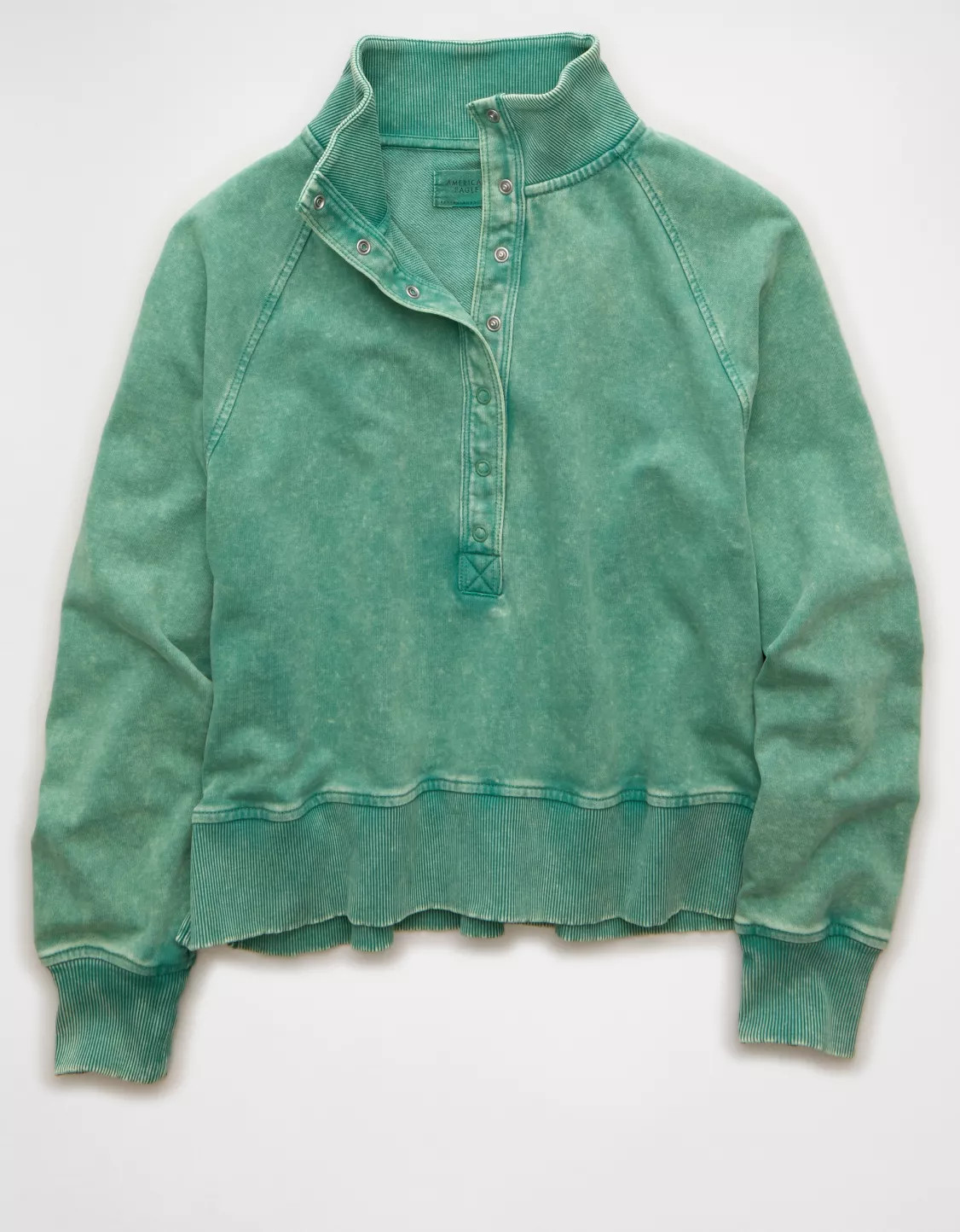 AE Big Hug Fleece Henley Sweatshirt | American Eagle Outfitters (US & CA)