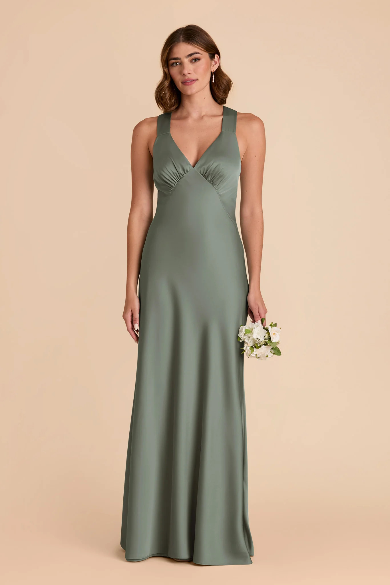 Veronica Sea Glass Matte Satin Dress | Birdy Grey | Birdy Grey