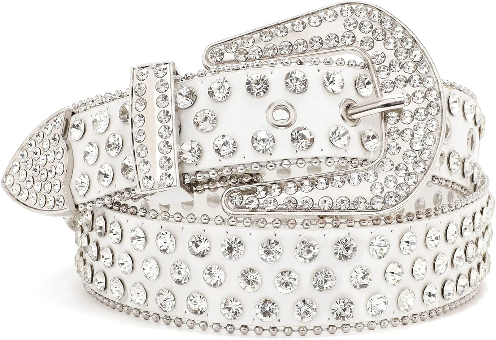 SUOSDEY Rhinestone Belt for Men Women Western Cowboy Cowgirl Bling Studded Leather Belt for Jeans... | Amazon (US)