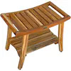 EcoDecors Natural Teak Teak Freestanding Shower bench 20-in - 20-in H x 24-in W Lowes.com | Lowe's