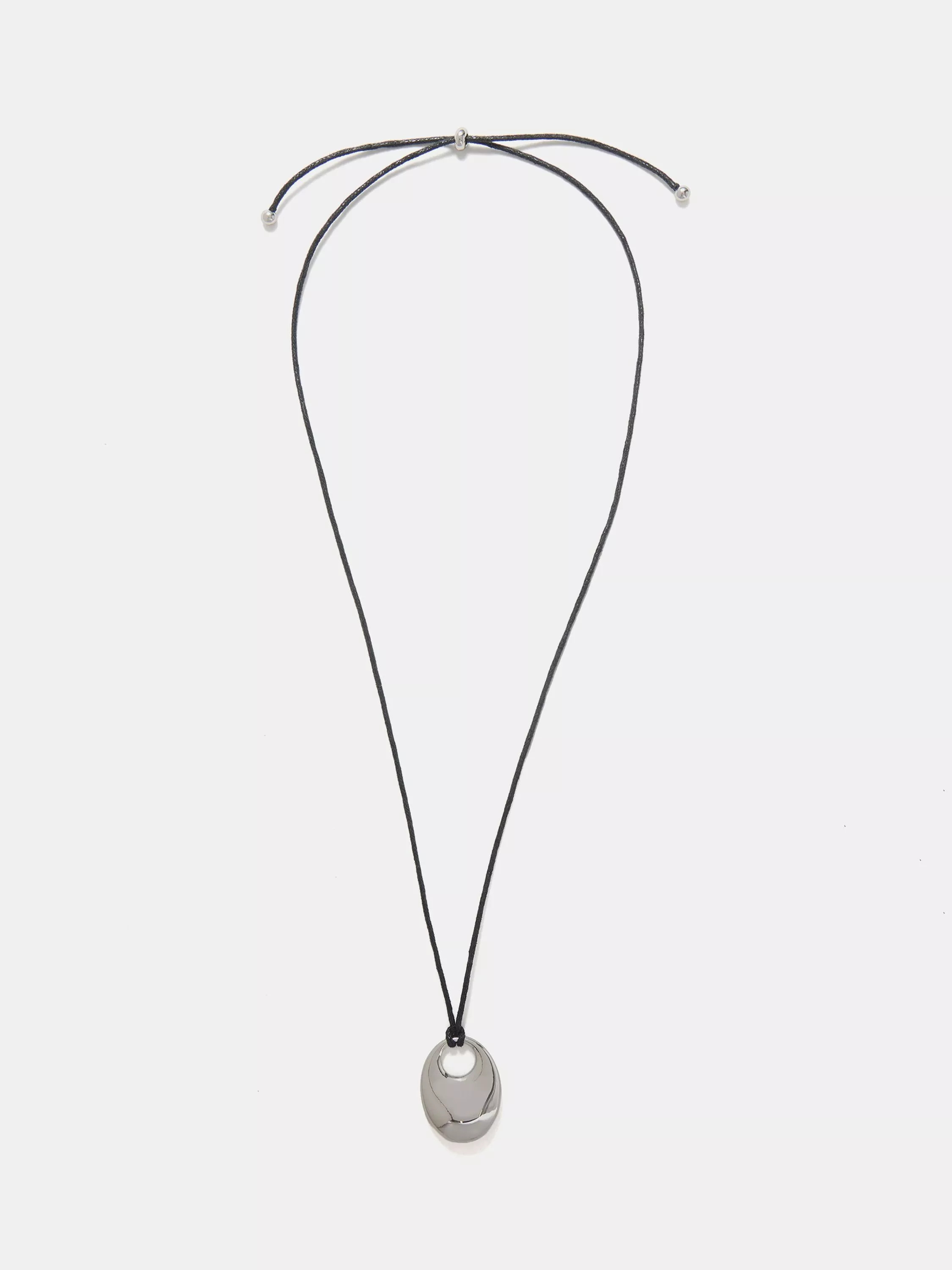 Rope Oval Longline Pendant Necklace, Silver | John Lewis (UK)